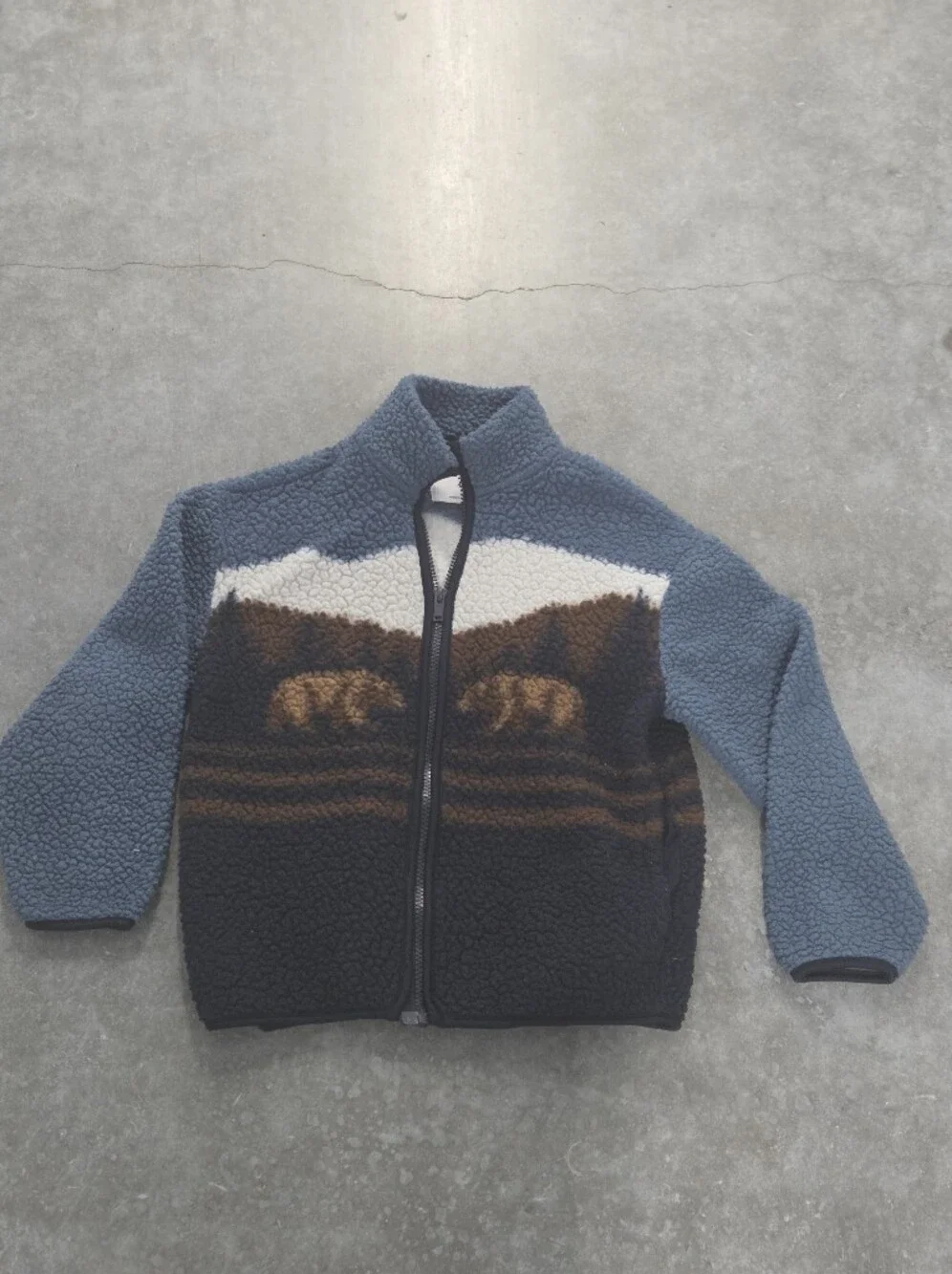 Old Navy Sherpa Fleece Zip Jacket Gorpcore Bear Mountains Outdoorsy Size M (8)